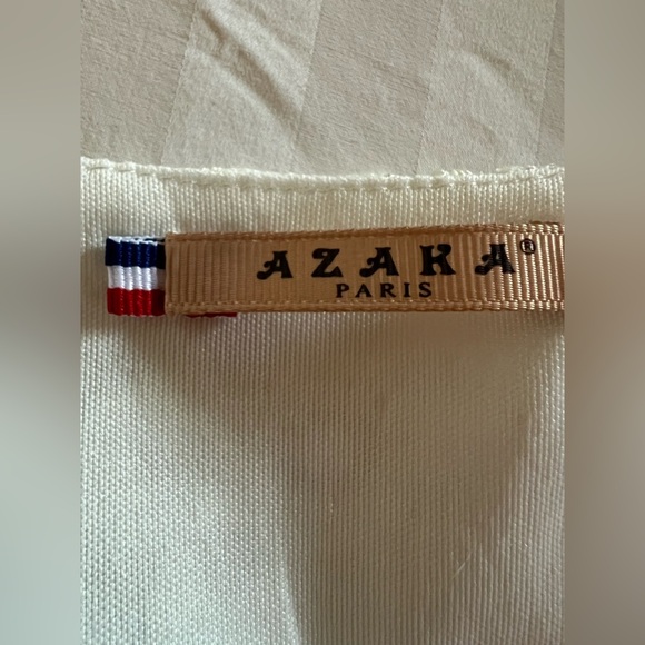 Azaka Paris white lacy crochet grecian sundress sz M/L tassels coquette - Picture 6 of 14